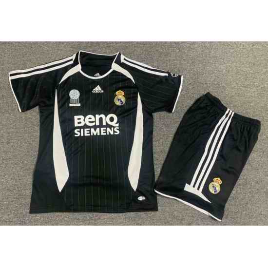 Youth Retro Soccer Jerseys Real Madrid CF Black 06 07